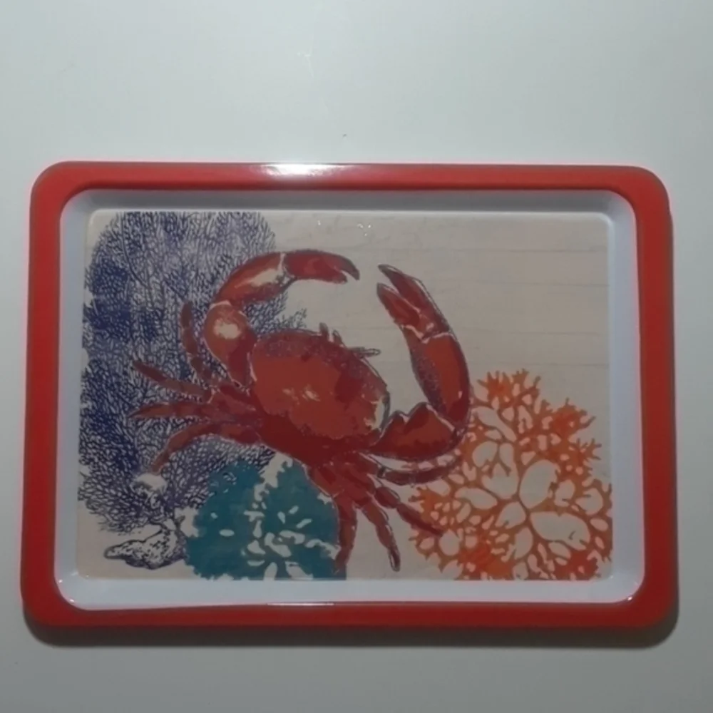 Coral Sea Crab Design/Seafood Melamine Tray